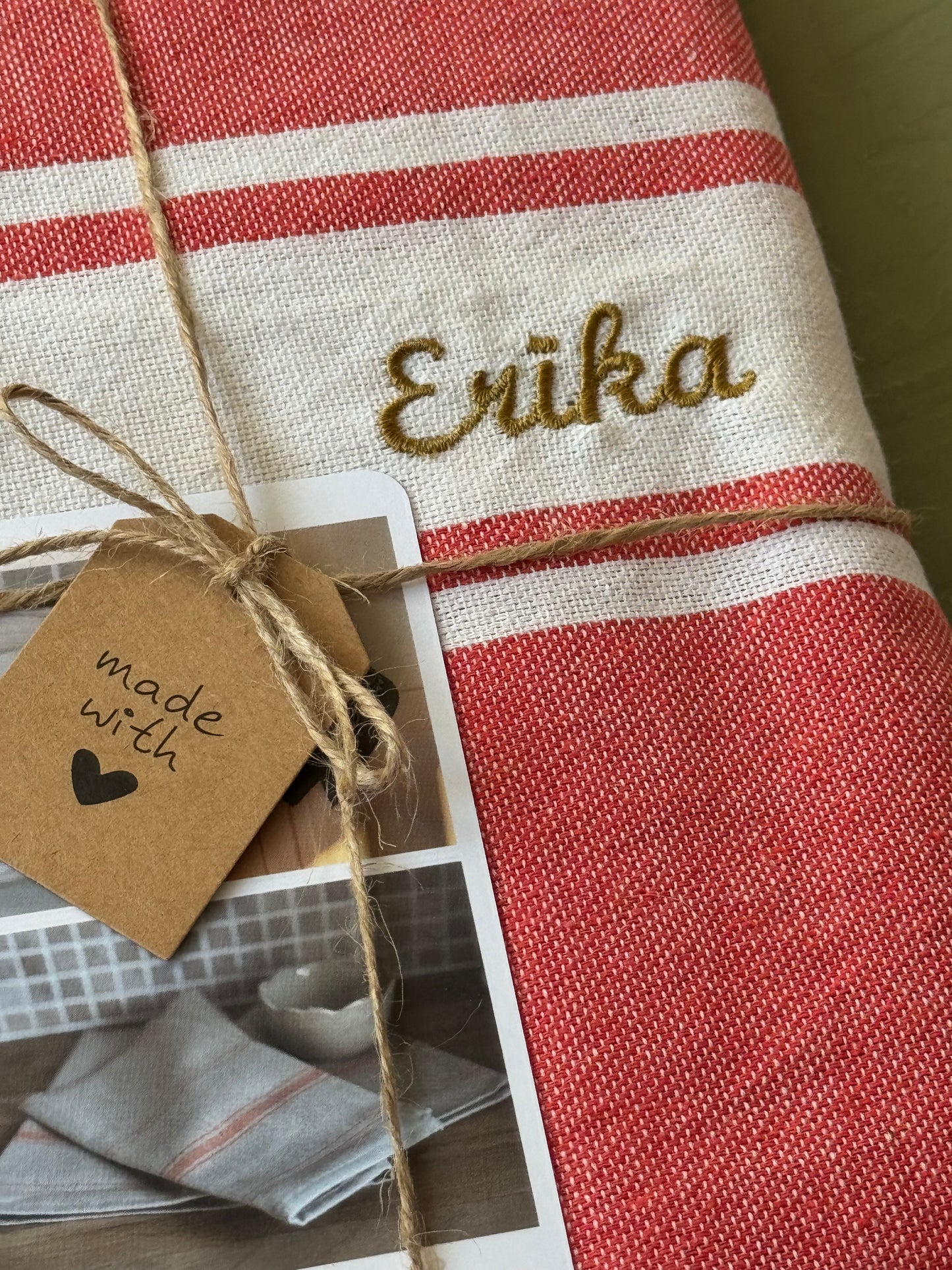 FOUTA classique - rouge framboise - personnalisée