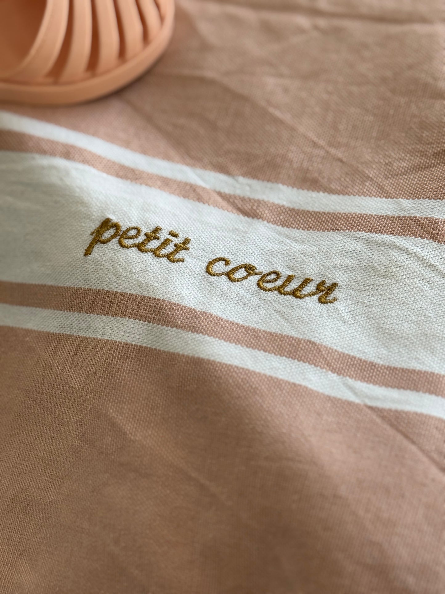 FOUTA classique - vieux rose pâle - personnalisée
