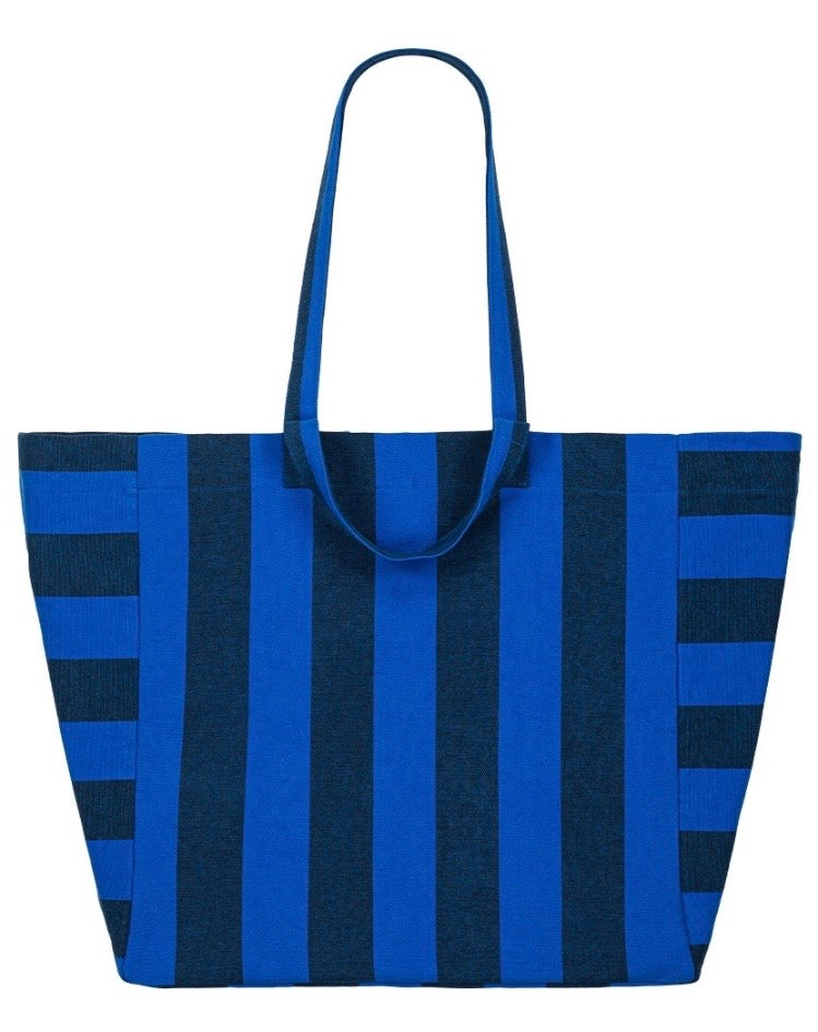Sac cabas Elisa - Big rayure night / blue