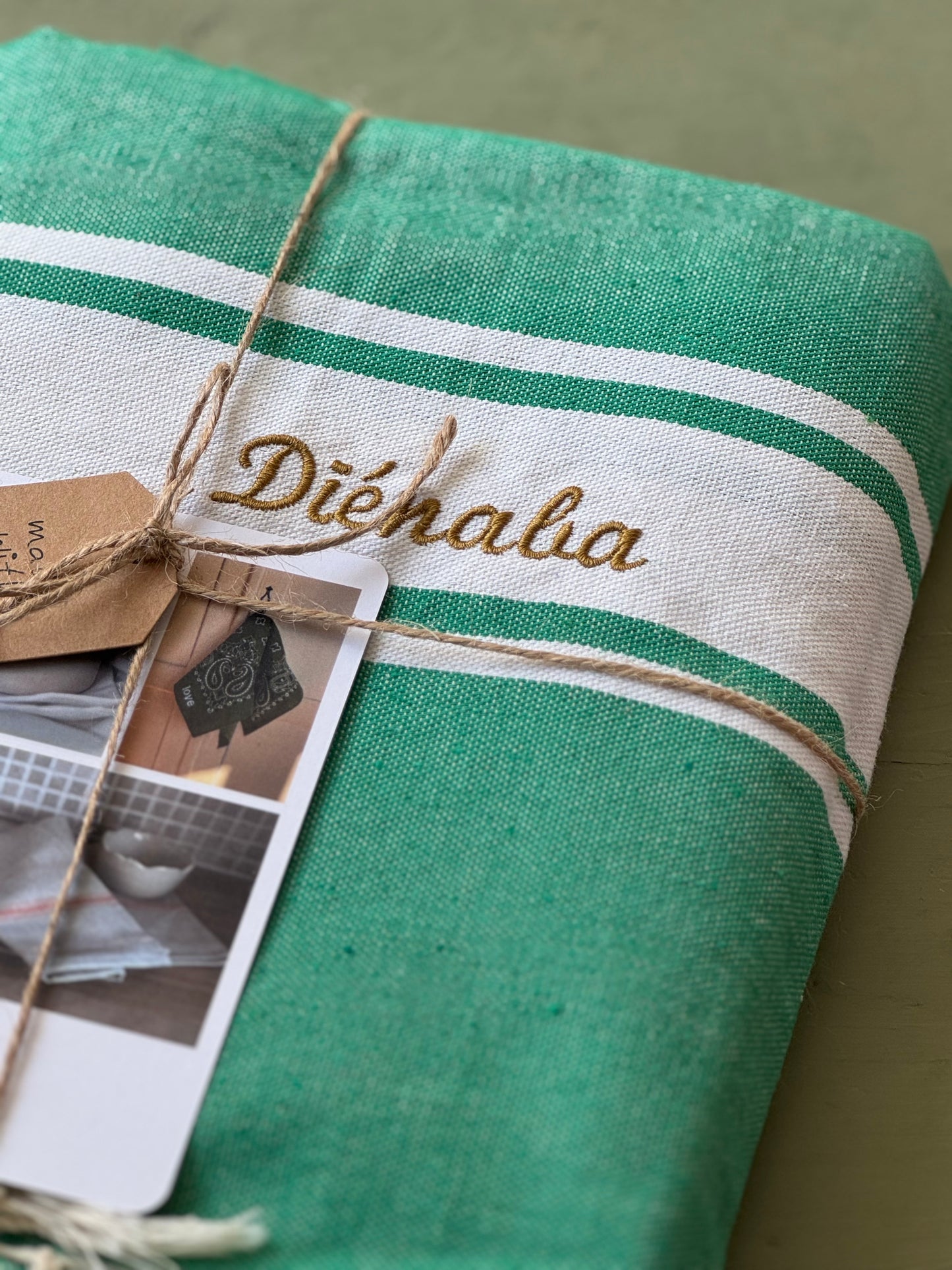 FOUTA classique - vert brésil - personnalisée