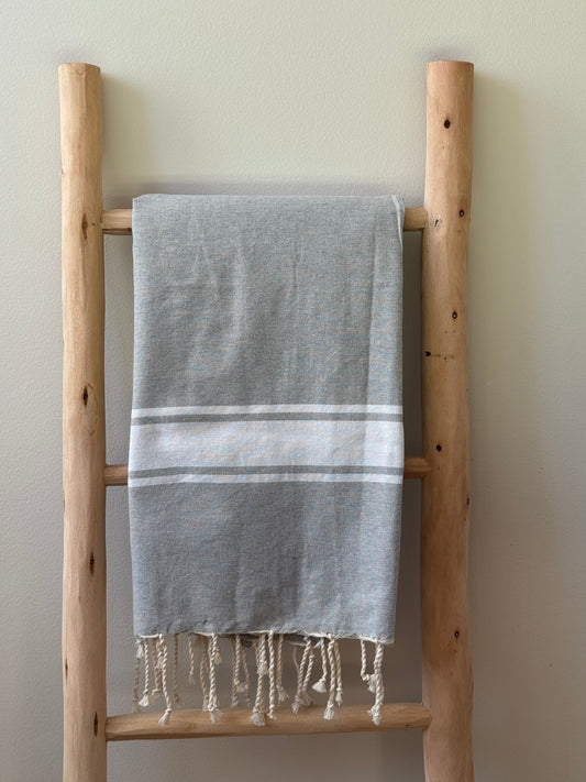 FOUTA classique - gris clair - personnalisée