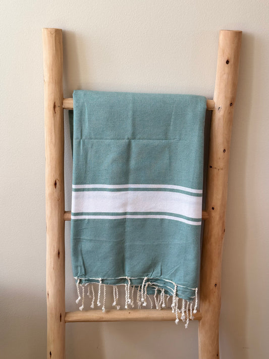 FOUTA classique - vert d'eau - personnalisée