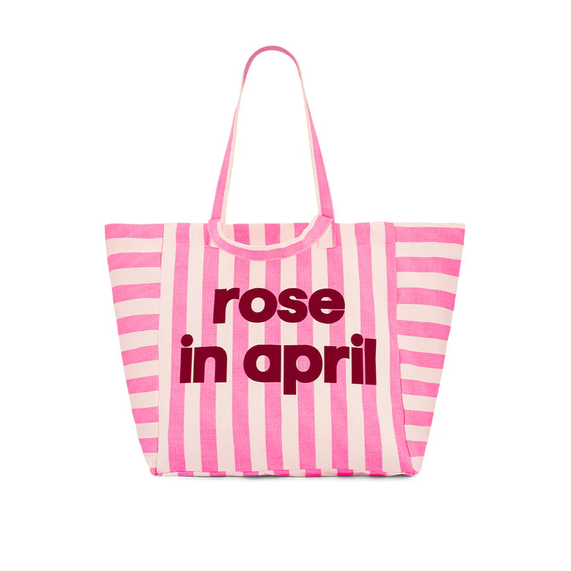 Sac cabas Elisa - rayures rose fluo - édition limitée