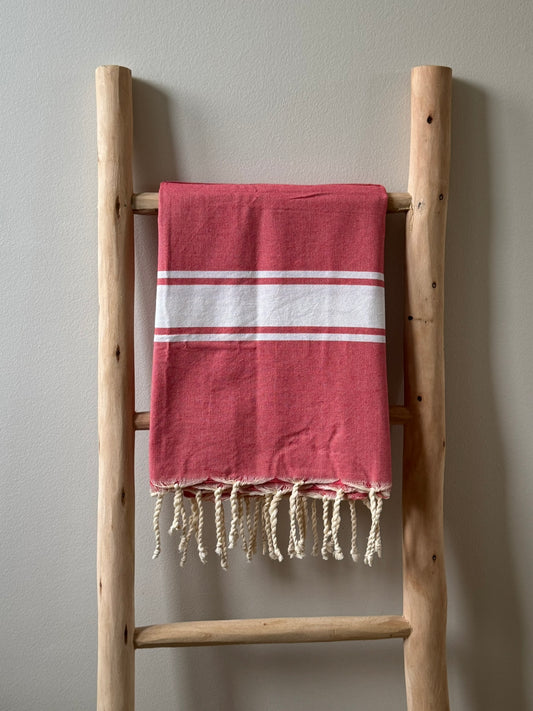 FOUTA classique - rouge framboise