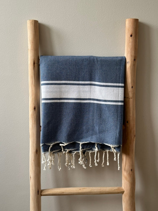 FOUTA classique - bleu jeans - personnalisée