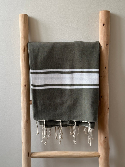 FOUTA classique - kaki - personnalisée