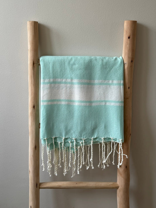 FOUTA classique - vert menthe - personnalisée