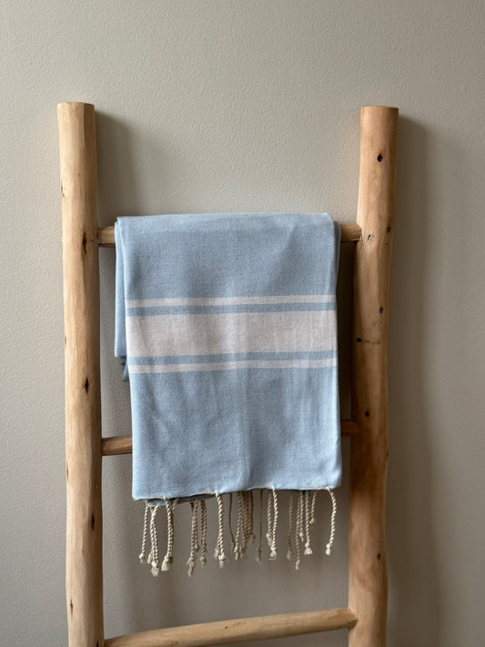 FOUTA classique - bleu ciel - personnalisée
