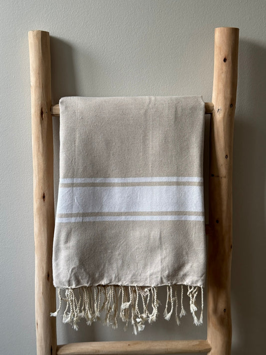 FOUTA classique - sable - personnalisée