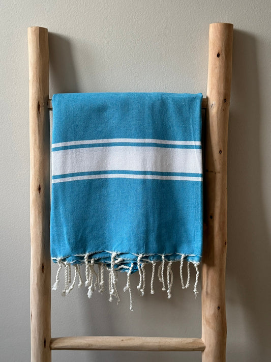 FOUTA classique - bleu glacial - personnalisée