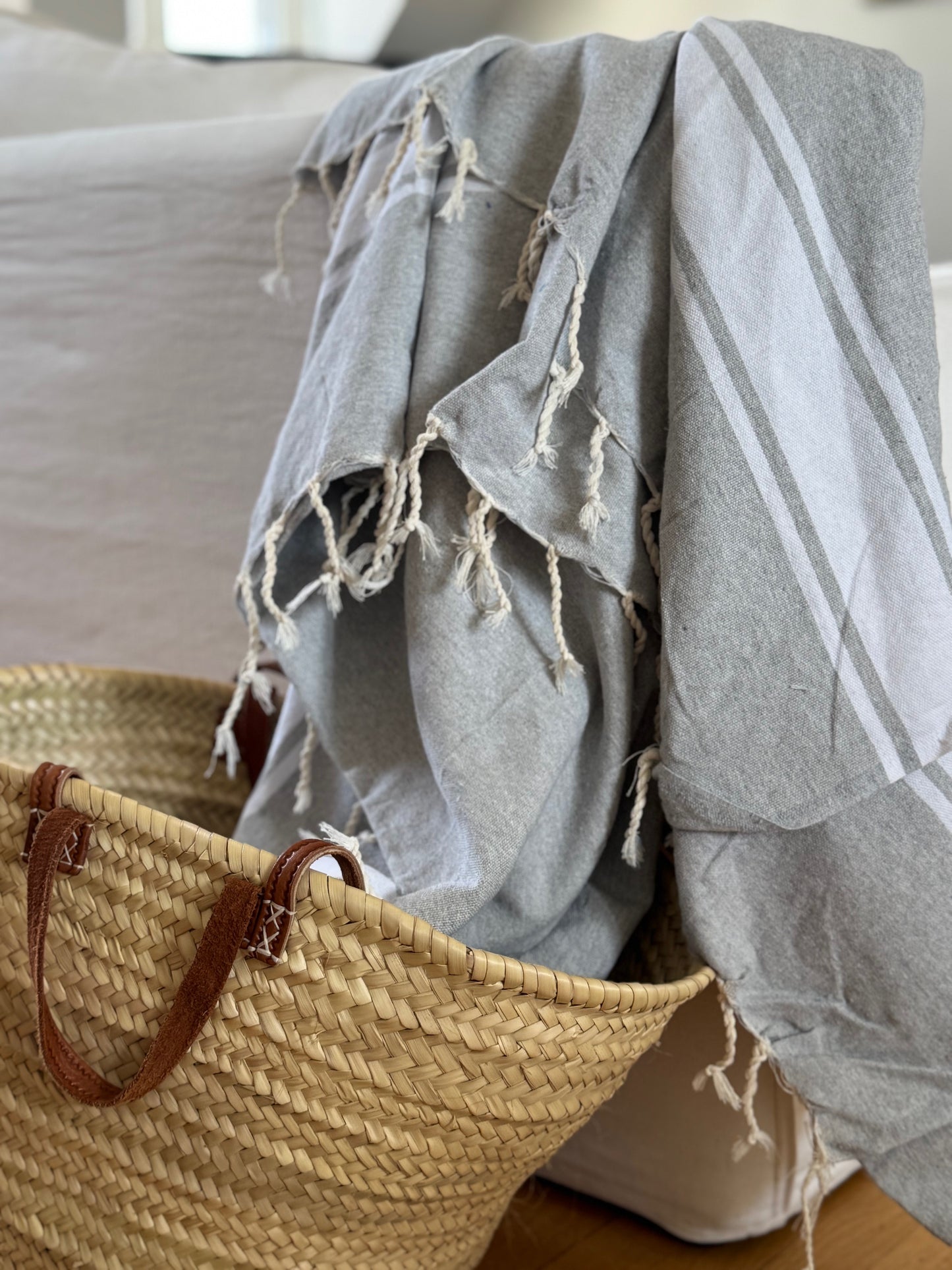 FOUTA classique xxl - gris perle