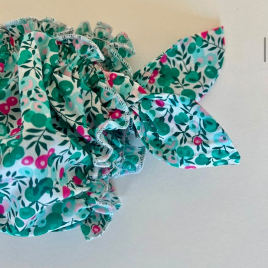 Bikini enfant en liberty Wiltshire émeraude