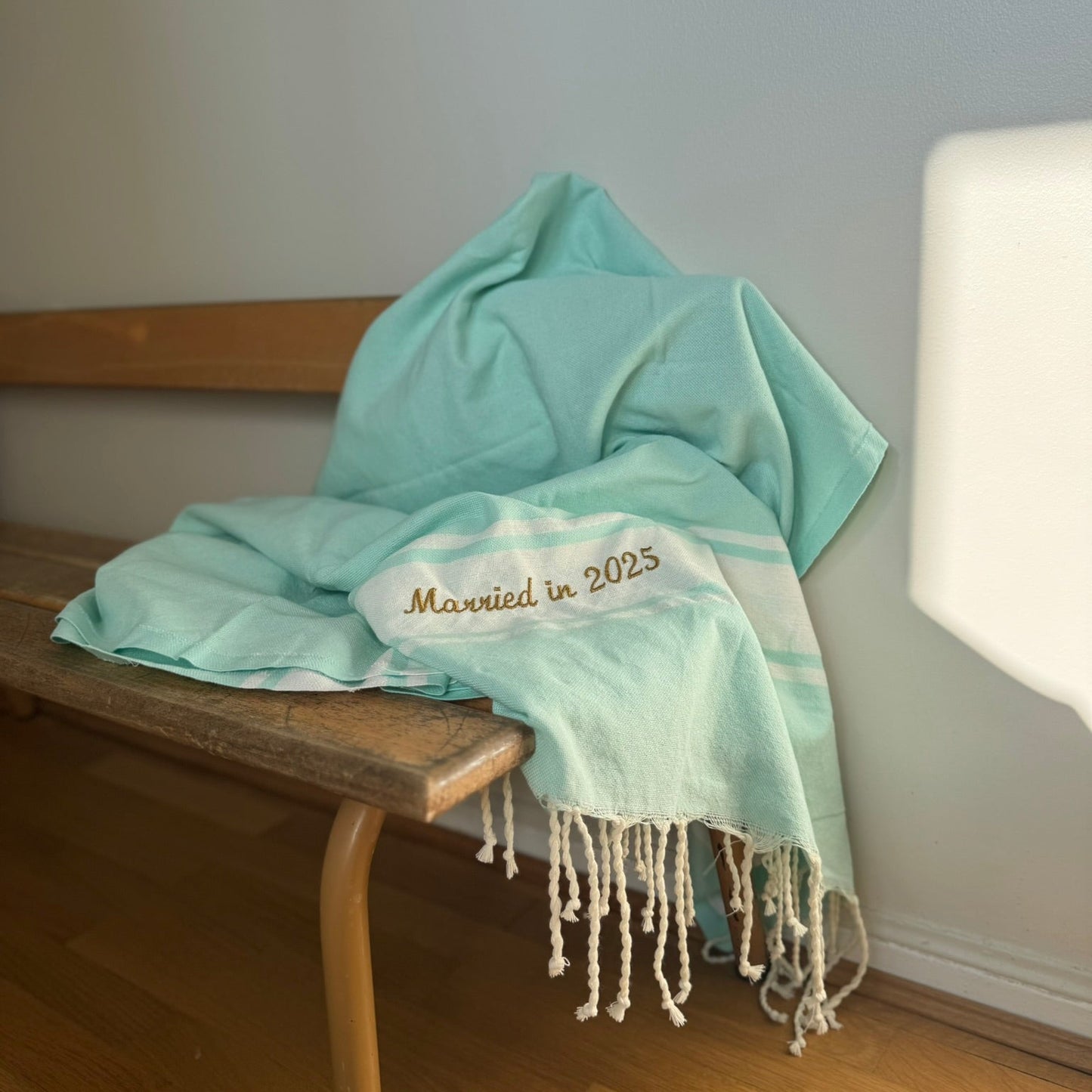 FOUTA classique - vert menthe - personnalisable