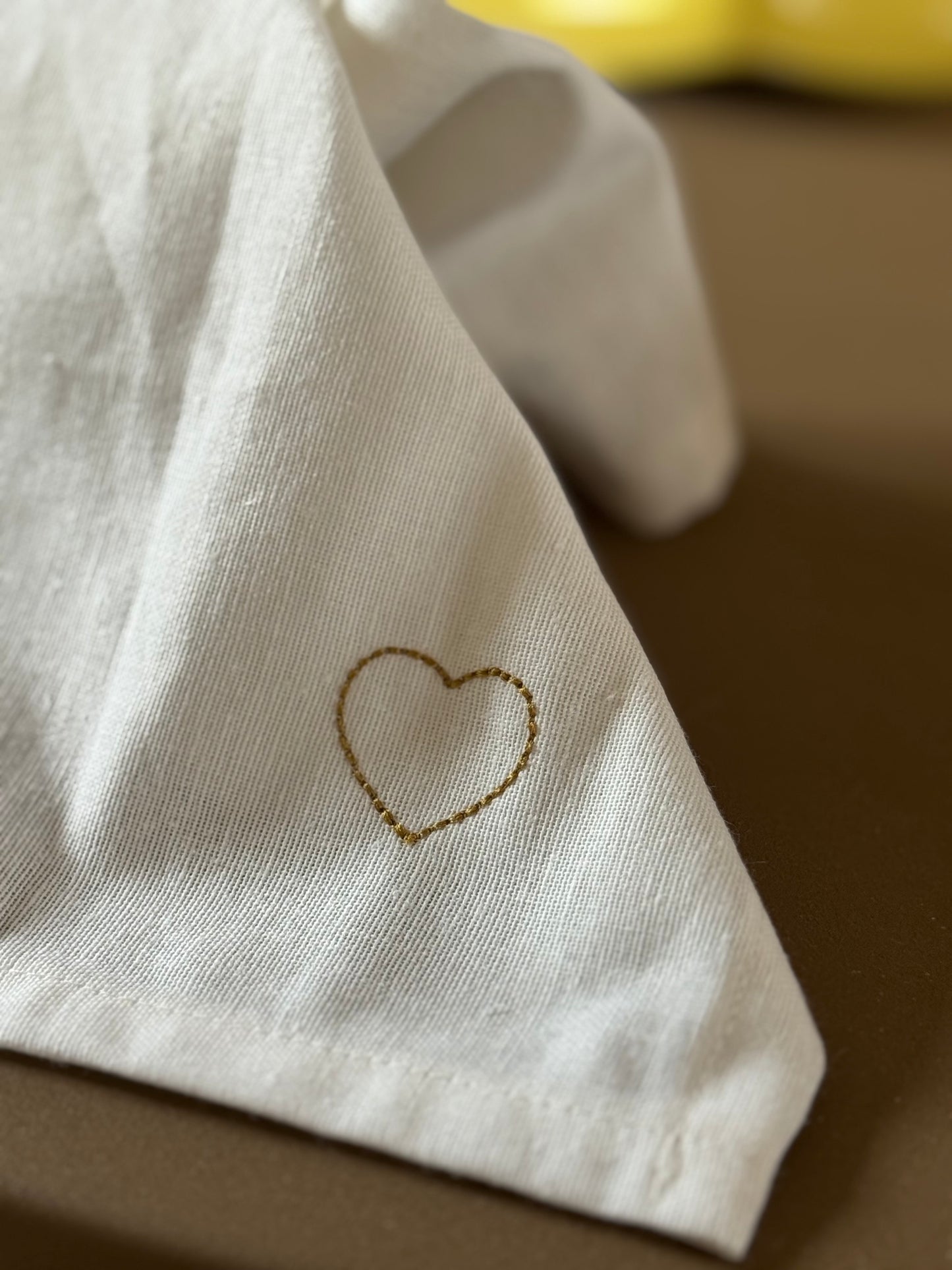 Serviette de table coton lin brodée