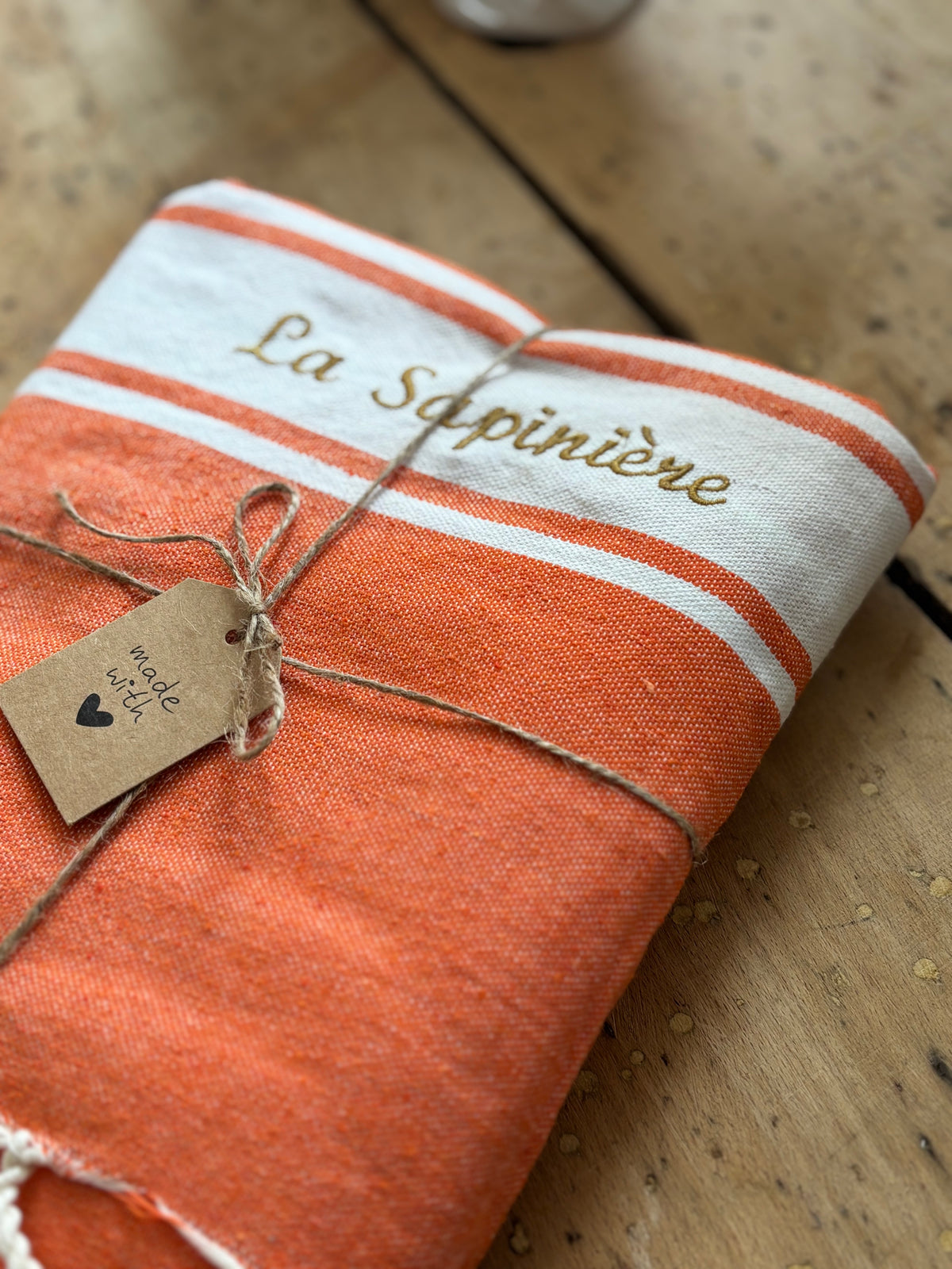 FOUTA classique - orange - personnalisée