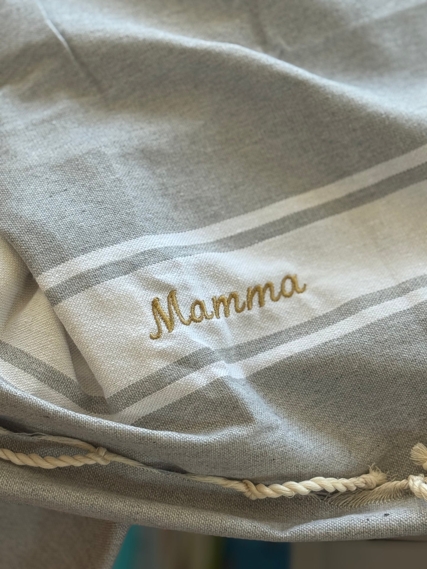 FOUTA classique - gris clair - personnalisée