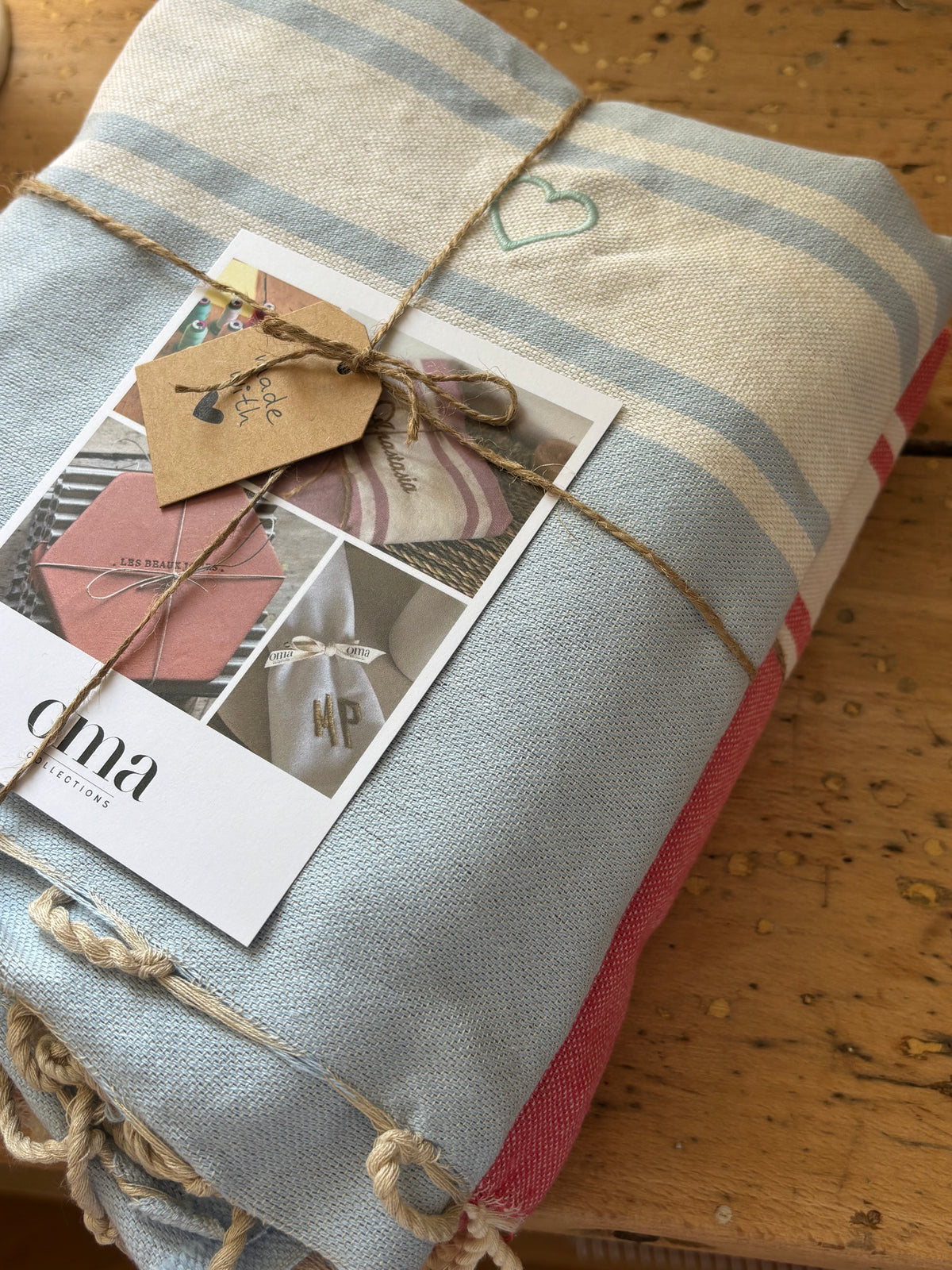 FOUTA classique - bleu ciel - personnalisée