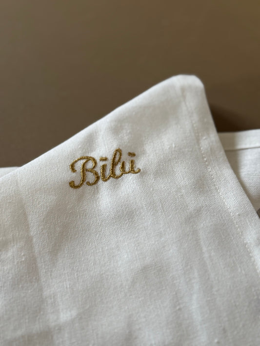 Serviette de table coton lin brodée