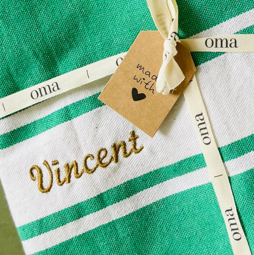 FOUTA classique - vert brésil - personnalisable