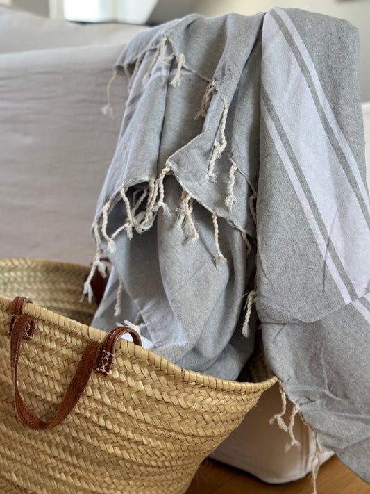 FOUTA classique xxl - gris perle